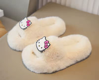 Fluffy Hello Kitty Slippers